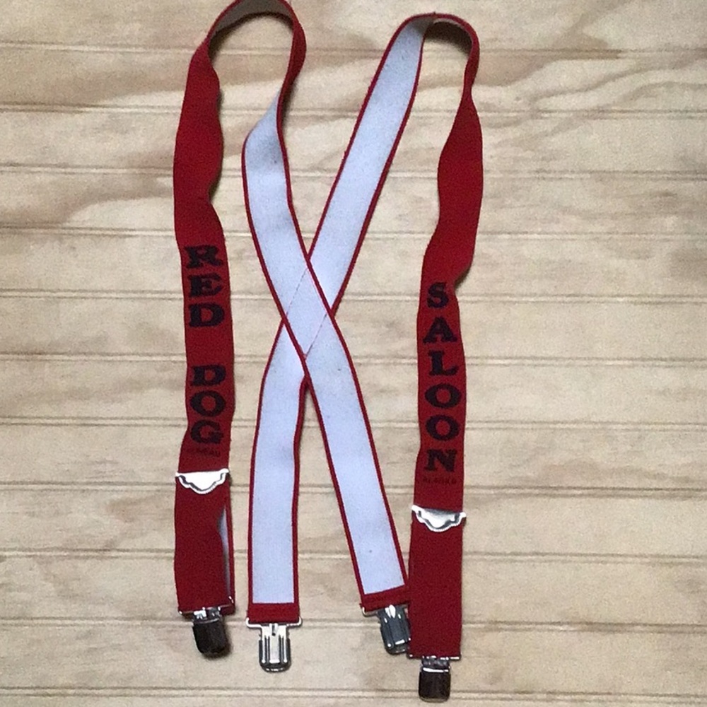 Vintage Red Dog Saloon Juneau Alaska Red Miners Farmers Adjustable  Suspenders‎